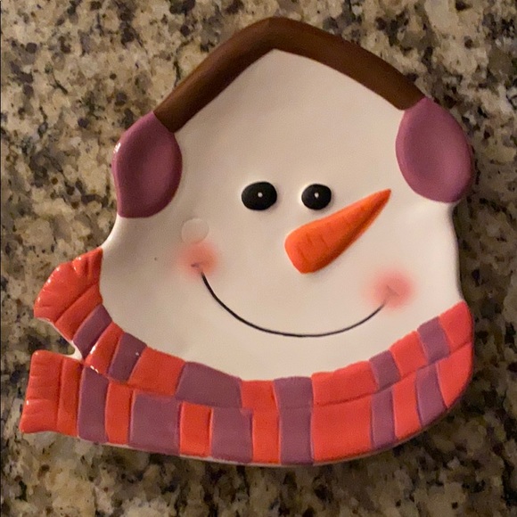 ‘Snow Much Fun’ Brand Snowman Plate Set of 4 - Picture 4 of 5